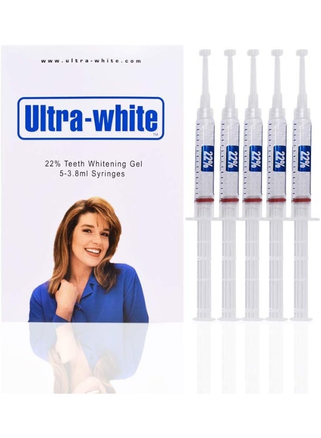 Ultra White 22% Teeth Whitening Gel Large 5 Tubes 3.8 ml of Gel - Image 1